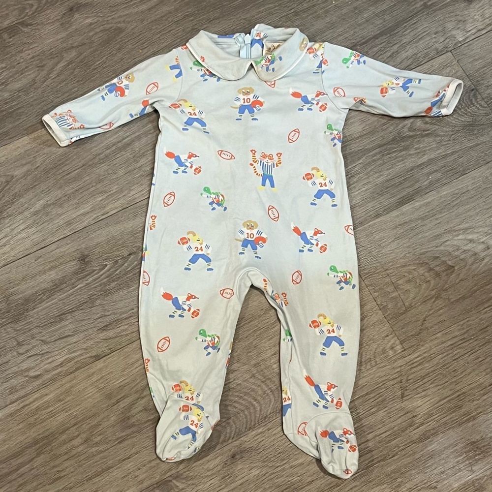 The Beaufort Bonnet Company Football Footed Romper